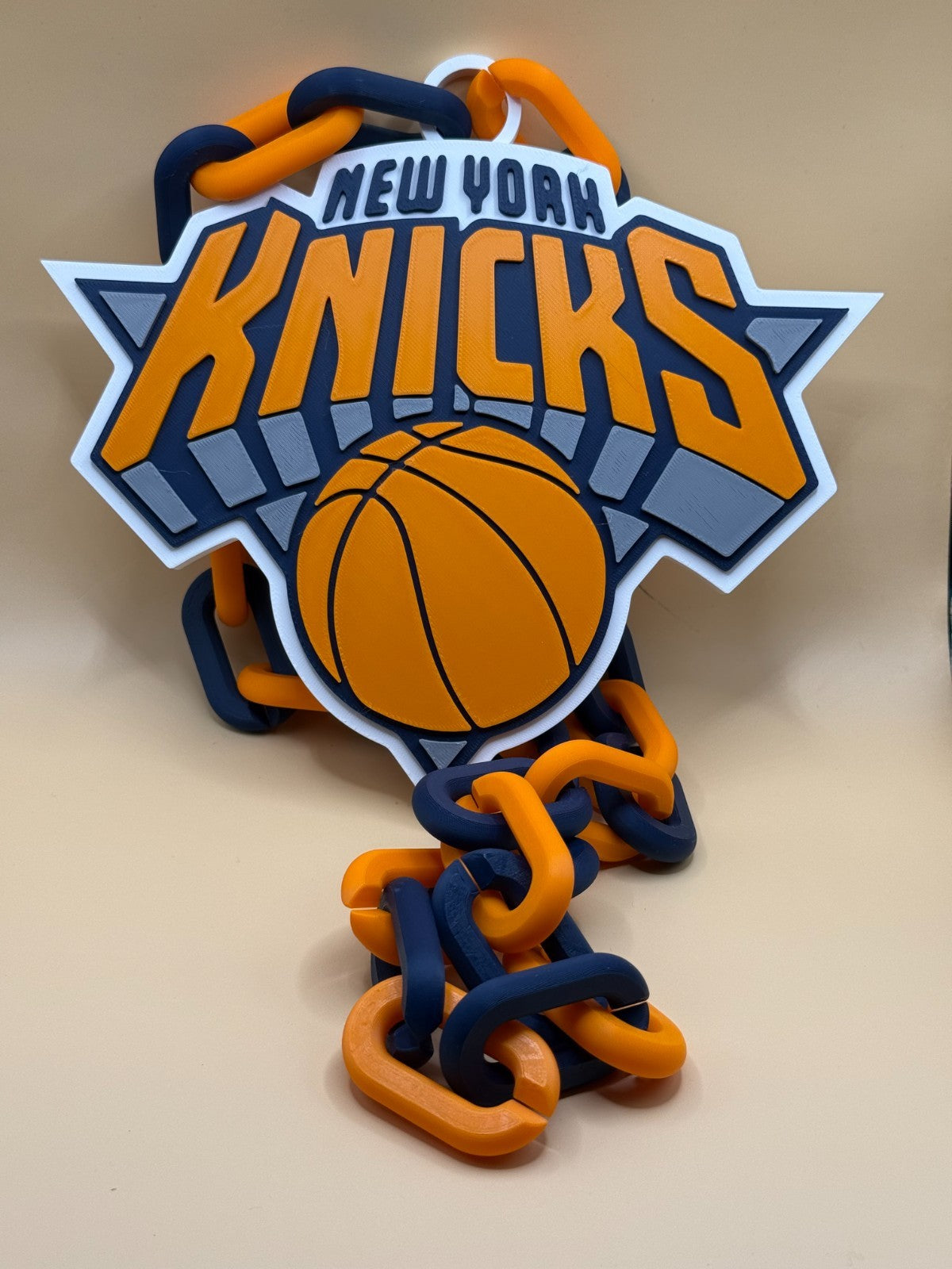 New York Knicks Oversized Logo Necklace Turnover Chain HandMade 3D Printed
