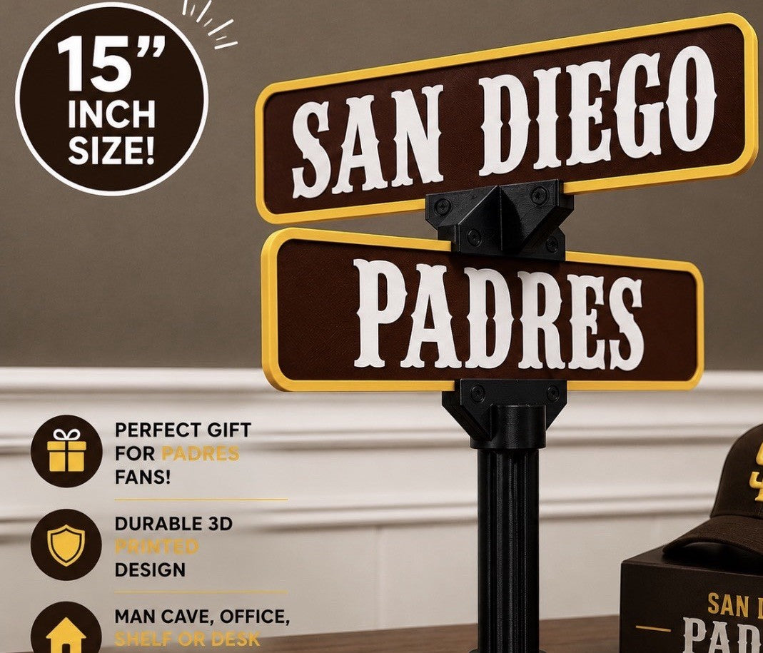 San Diego Padres 15” Street Sign Office Desk Decor Man Cave Unique Fan Gifts