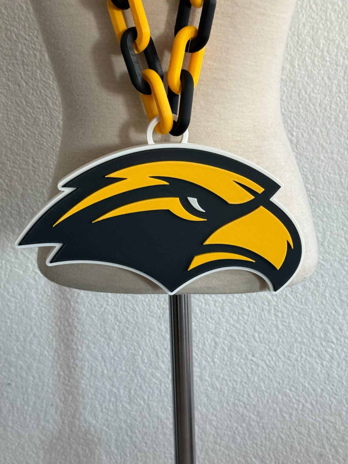Southern Miss Golden Eagles Logo Oversized Necklace Hype Chain Handmade 3D