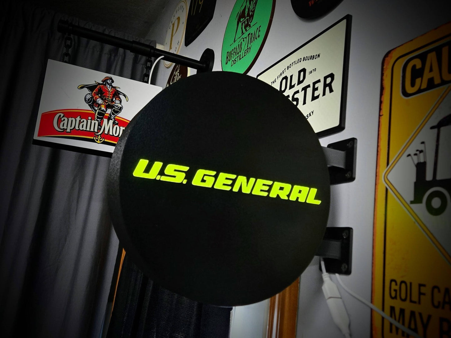U.S. General 12 Inch Light Box LED Sign 3D Printed Wall Decor Man Cave Garage