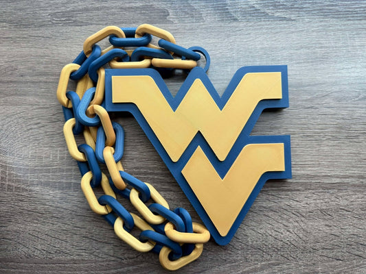 West Virginia Mountaineers Oversized Necklace, Sports Necklace [Made To Order]