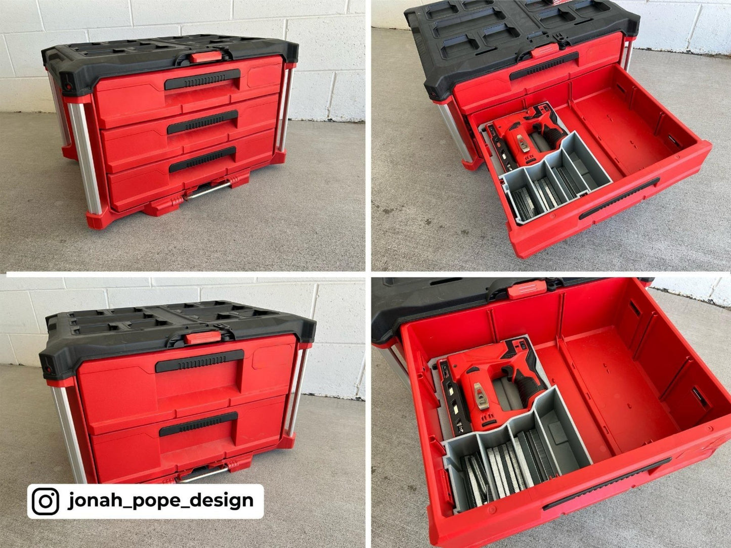 Insert for Milwaukee Packout ToolBox Drawer & M12 Crown Stapler (Insert Only)