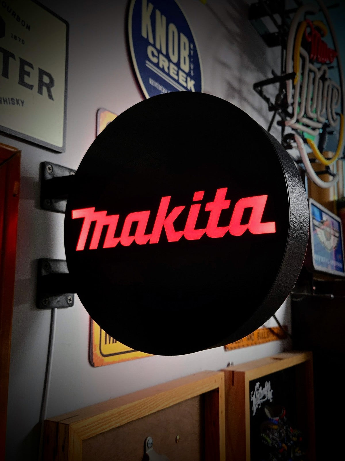 MAKITA TOOLS 12 Inch Light Box LED Sign 3D Printed Wall Decor Man Cave Garage