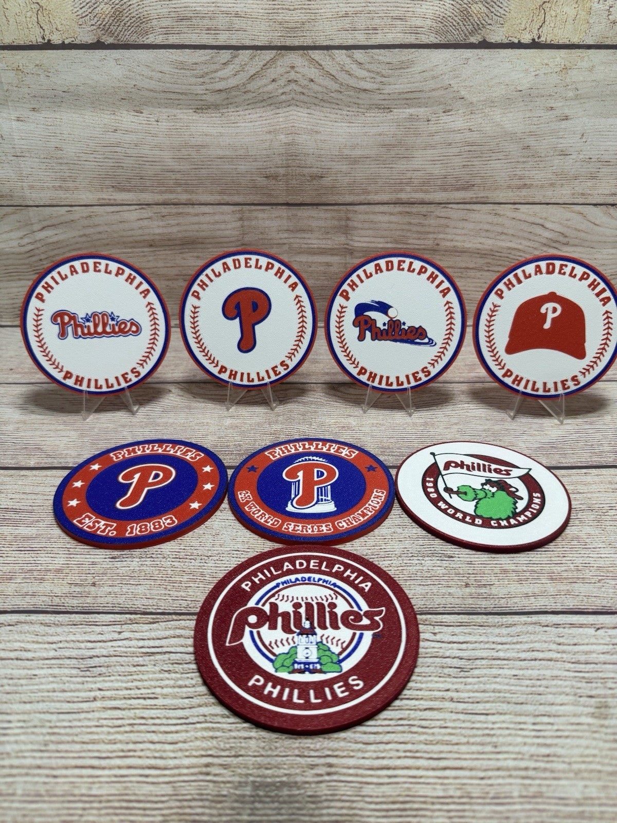 Philadelphia Phillies Custom Drink Coasters Set Of 4 With Holder