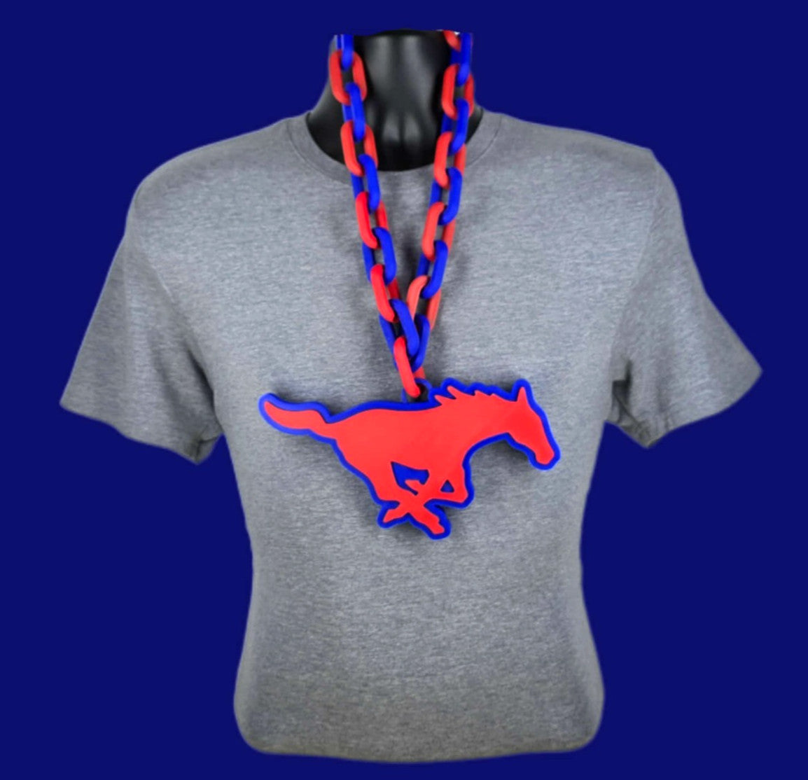 SMU Mustangs Fan Chain NCAA Big Logo Oversized Necklace Game Day Football