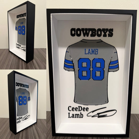 Custom Football Jersey-Inspired Wall/Desktop Display – 3D Printed Frame