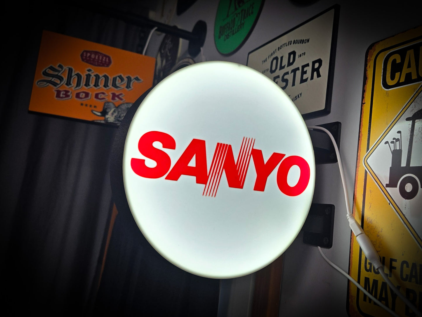 SANYO 12 Inch Light Box LED Sign 3D Printed Wall Decor Man Cave Garage