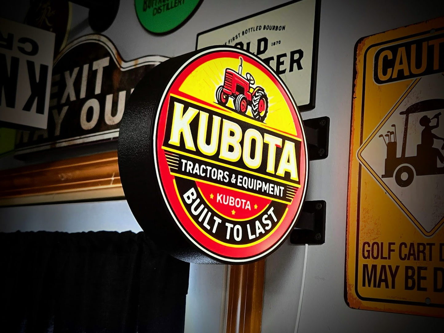 KUBOTA 12 Inch Light Box LED Sign 3D Printed Wall Decor Man Cave Garage