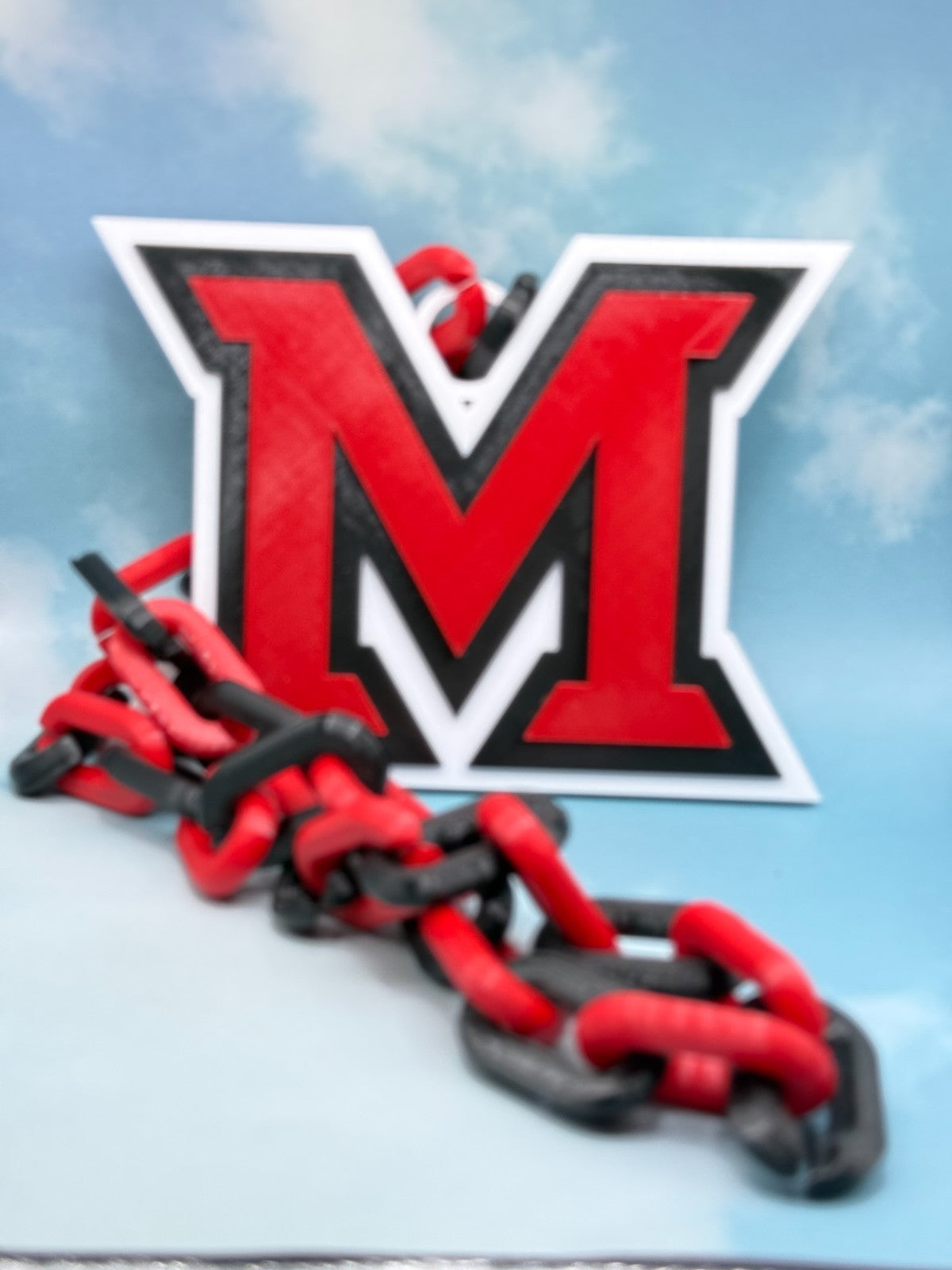 Miami (OH) RedHawks Logo Oversized Necklace Pendant Chain Gameday Or Tailgate