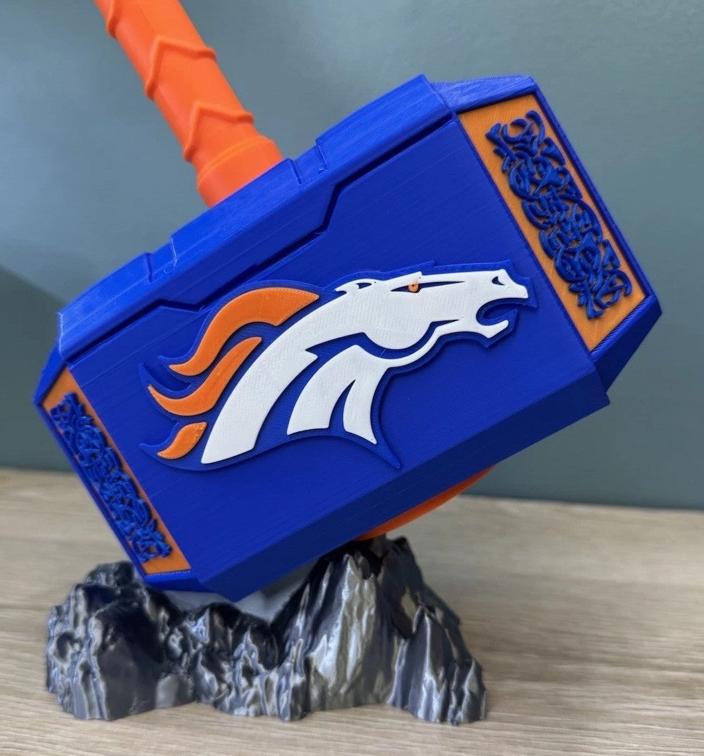 Denver Broncos 13” Thor Hammer Decoration NFL INSPIRED football Gift Man Cave
