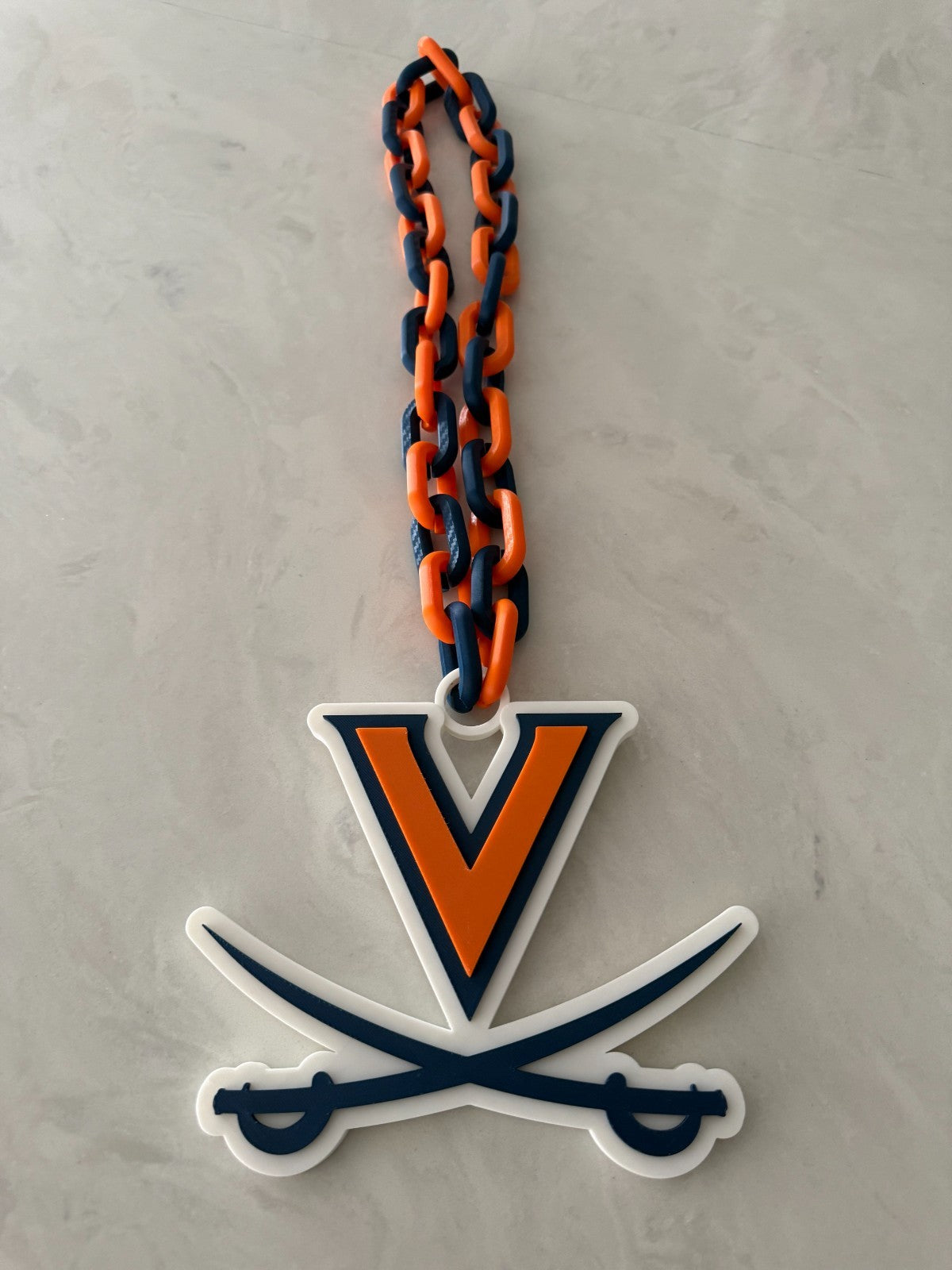 Virginia Cavaliers Logo Necklace Oversized Hype Chain Handmade 3D Printed