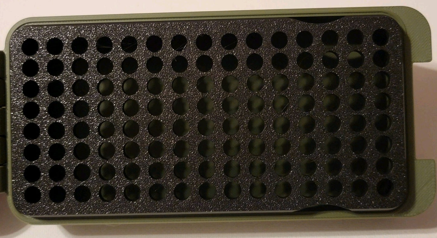 3D Printed 22LR Ammo Box Snap Lock 120 rd Storage Olive Green Gold Black Pla