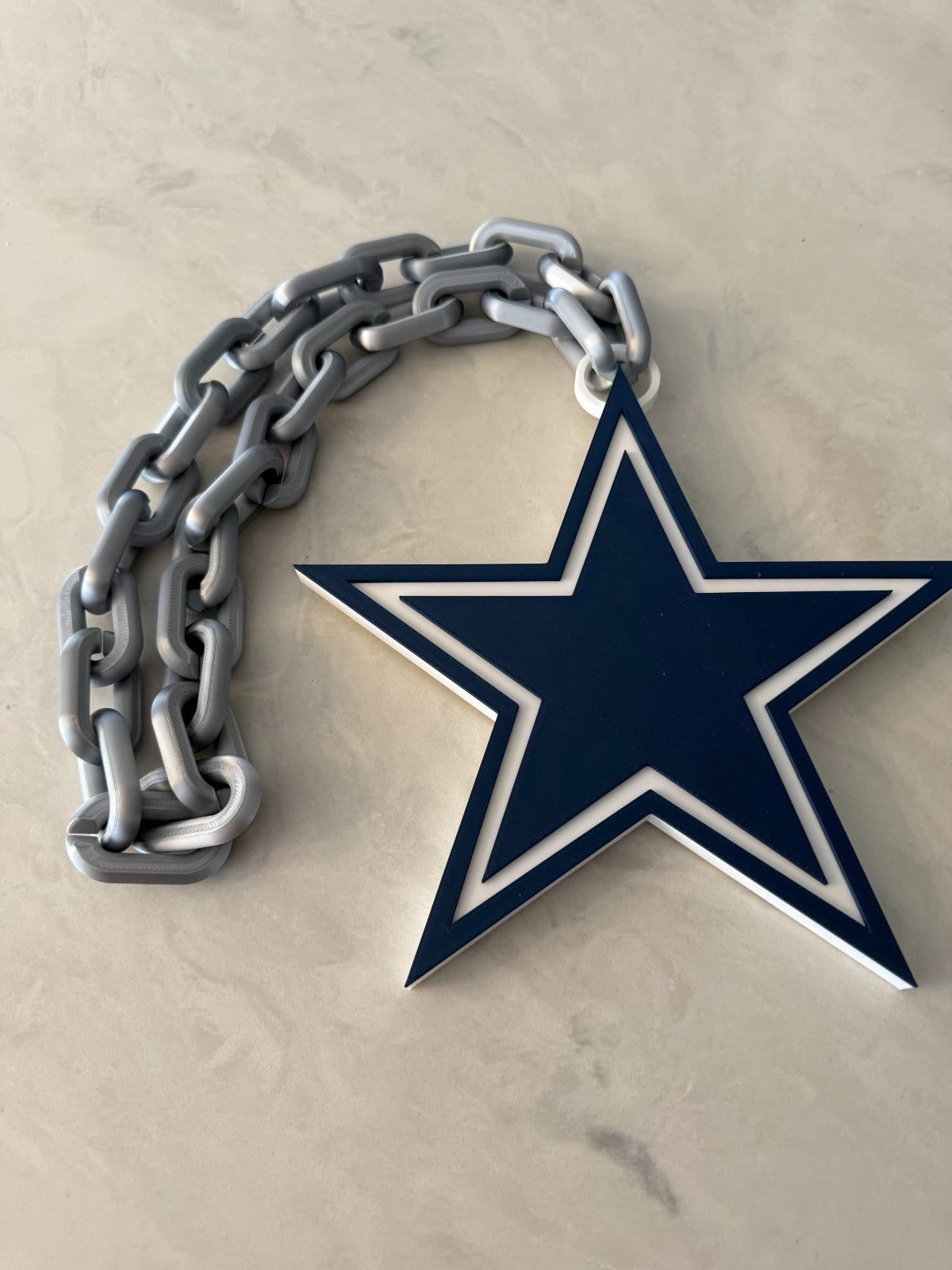 Dallas Cowboys Oversized Necklace Logo Pendant Hype Chain Handmade 3D printed