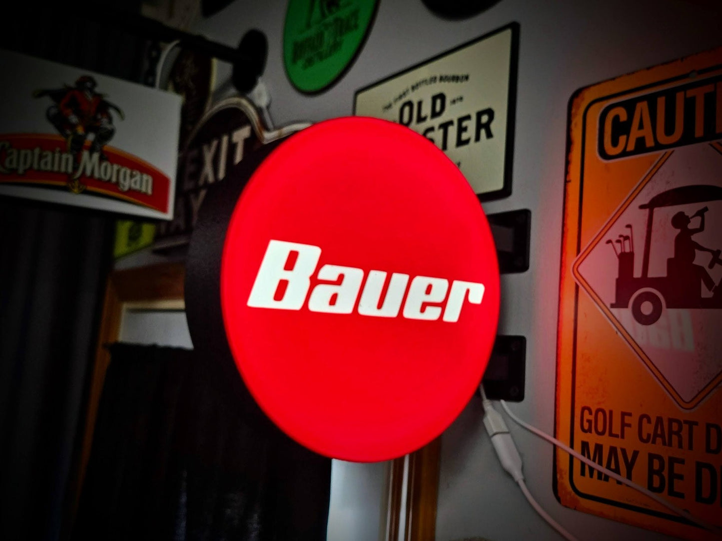 BAUER TOOLS 12 Inch Light Box LED Sign 3D Printed Wall Decor Man Cave Garage