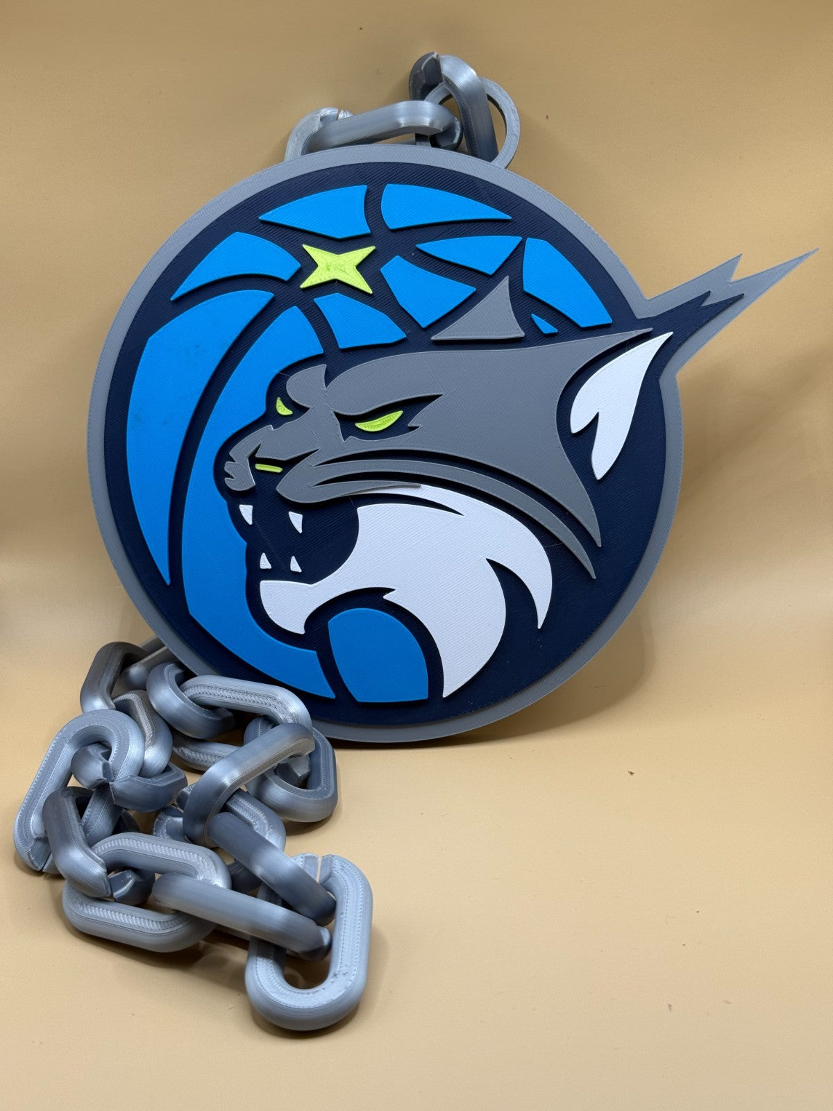 Minnesota Lynx Oversized Logo Necklace Turnover  Hype Chain WNBA Handmade 3D