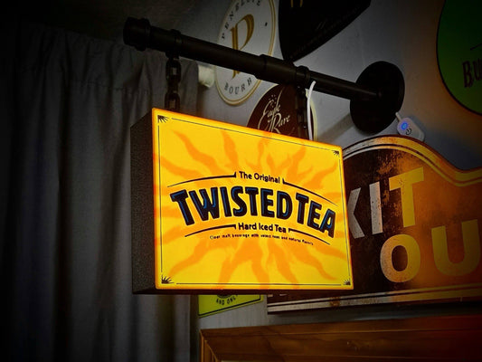 XL Twisted Tea Hanging LED Light Box | Double Sided Bar Sign Decor