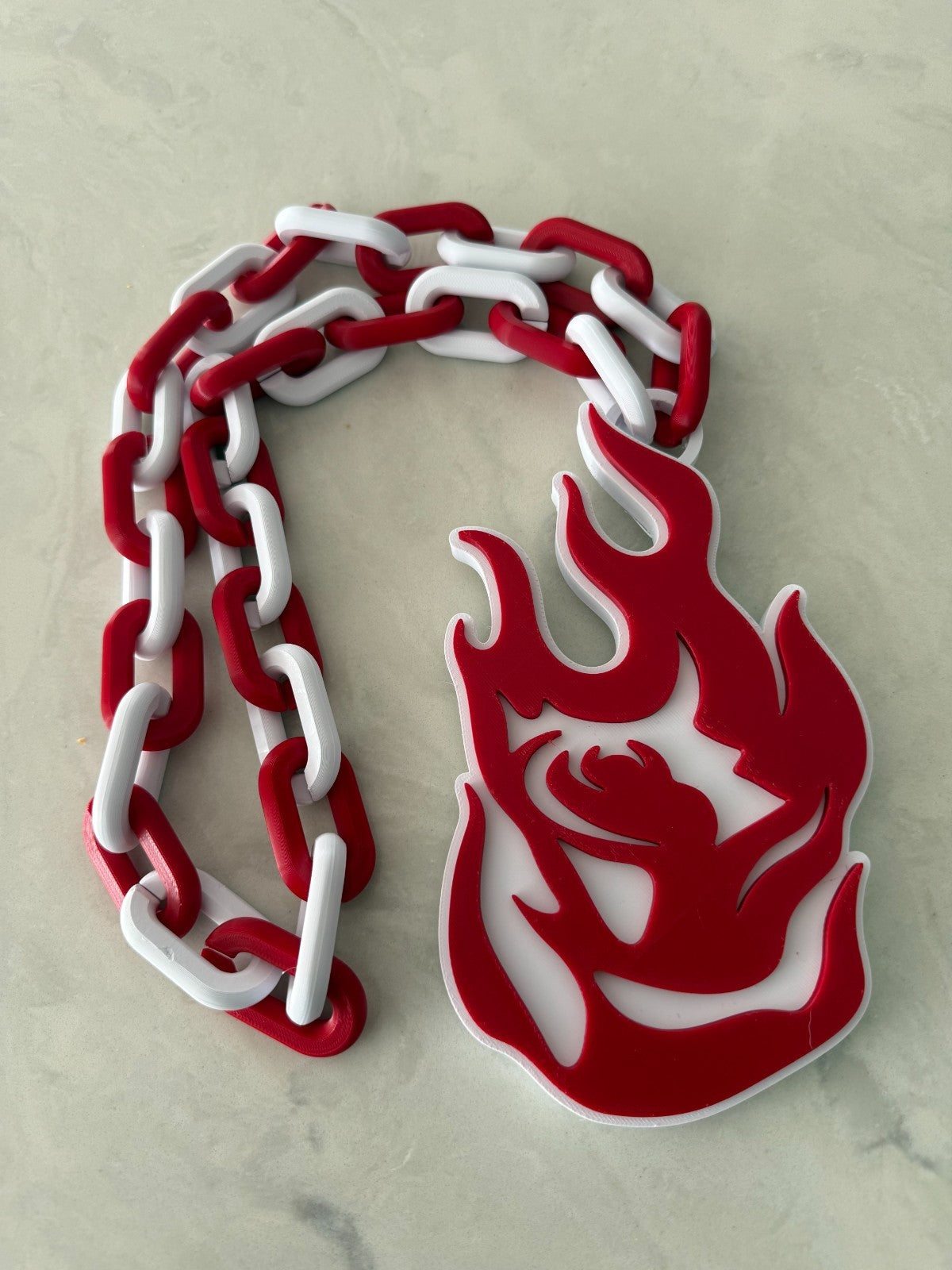 Portland Fire Oversized Logo Necklace, Hype Chain WNBA Handmade 3D Printed