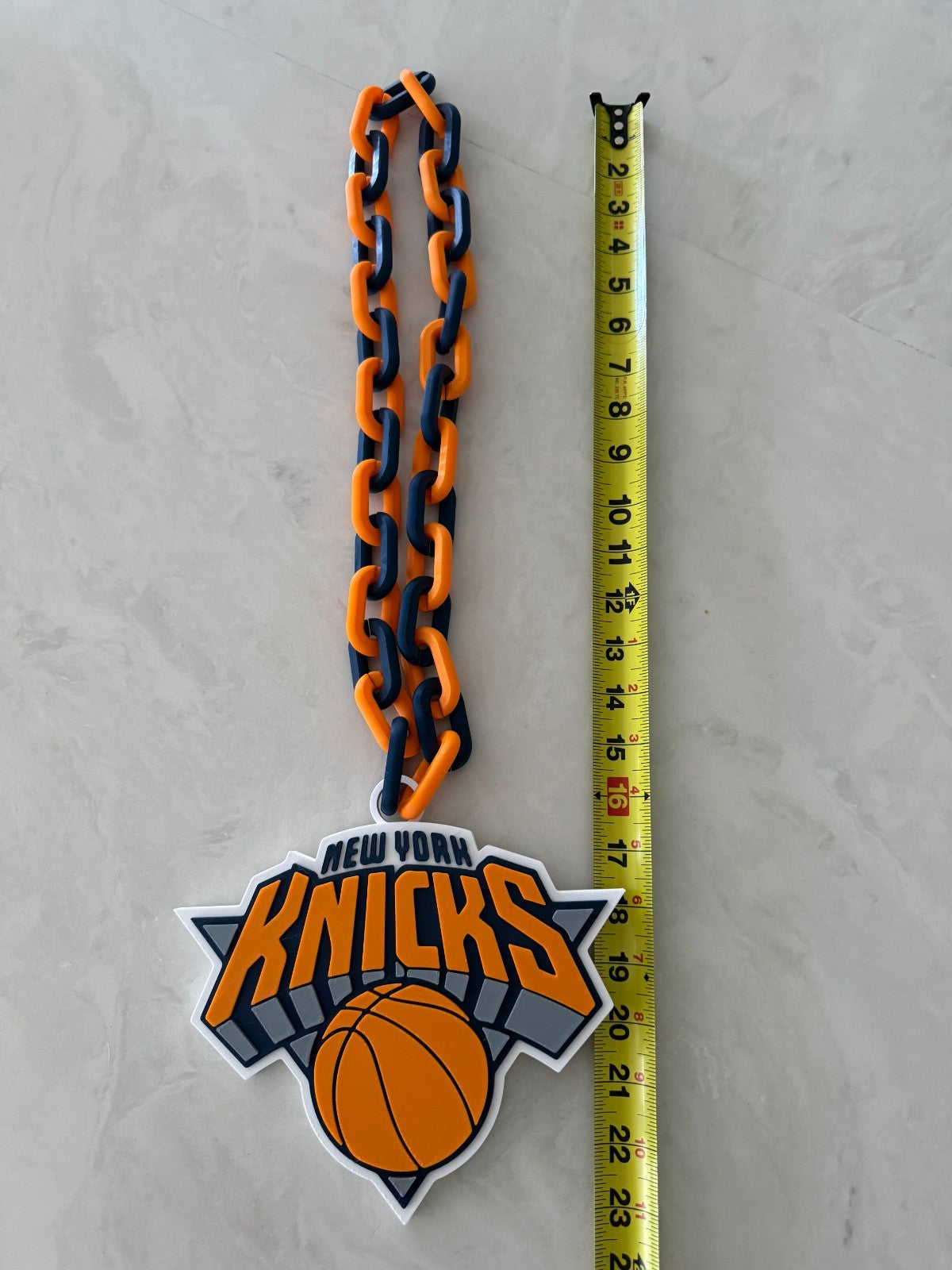 New York Knicks Oversized Logo Necklace Turnover Chain HandMade 3D Printed