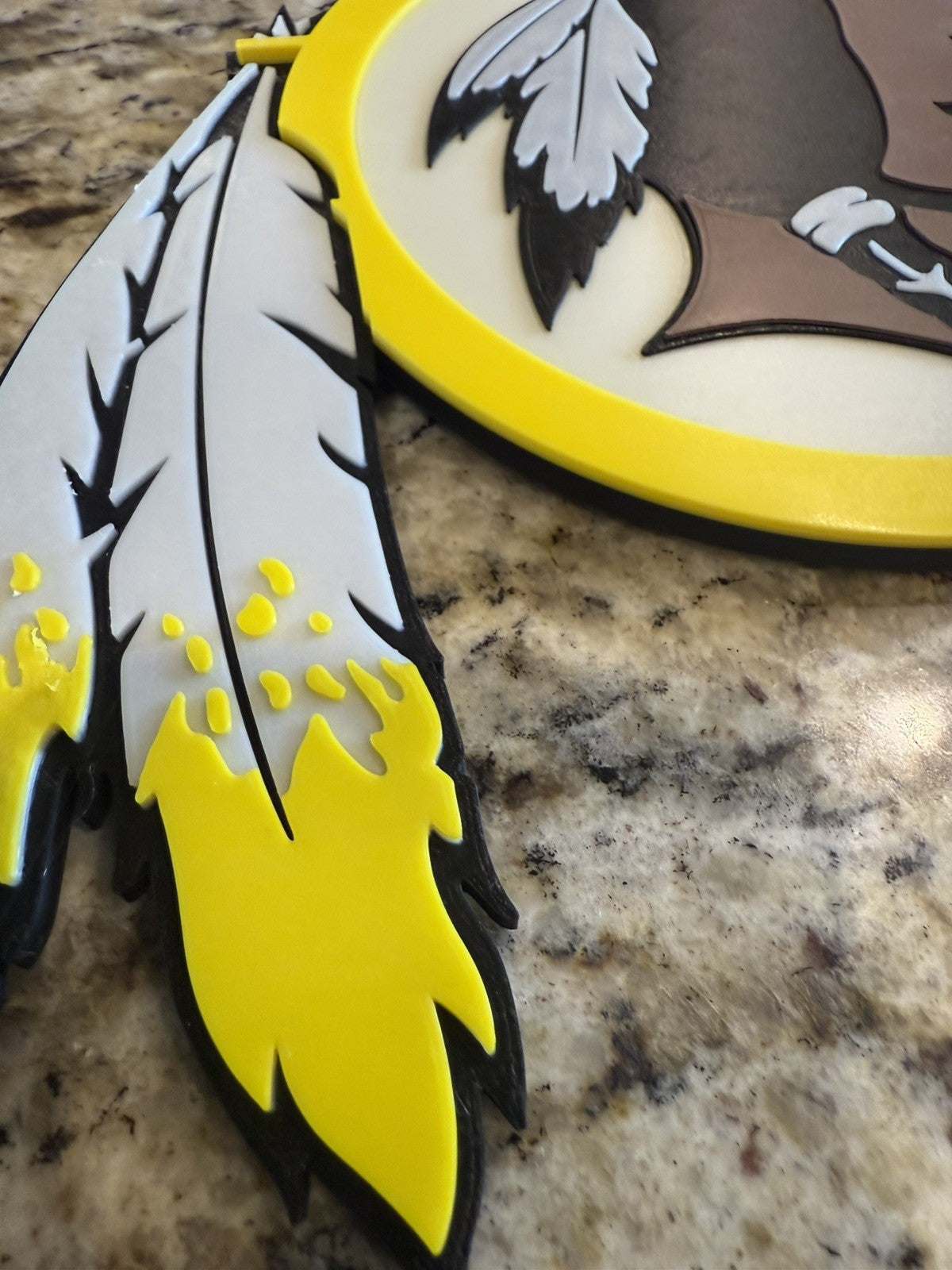 Washington Redskins wall sign 9 inches 3d Printed. Pla Plastic. Throwback Logo
