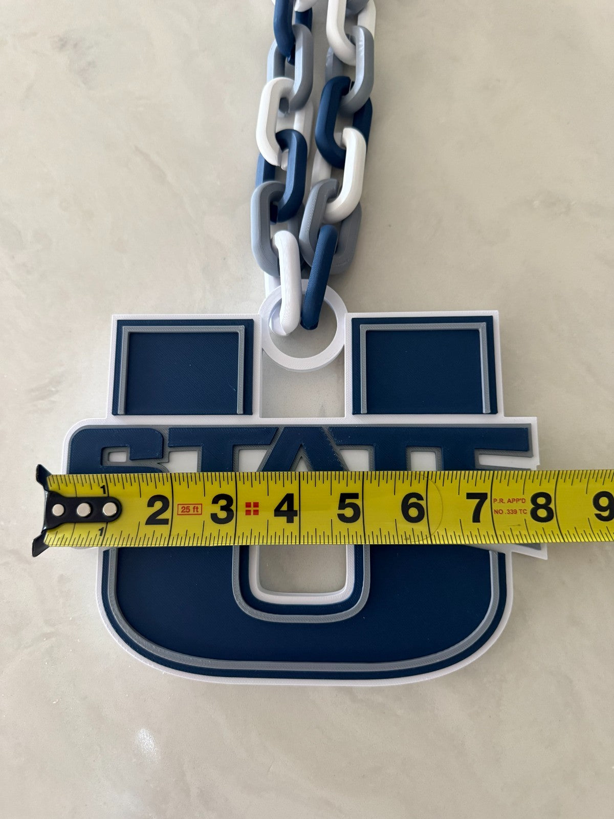 Utah State Aggies Logo Oversized Necklace Hype Pendant Chain HandMade 3D Printed