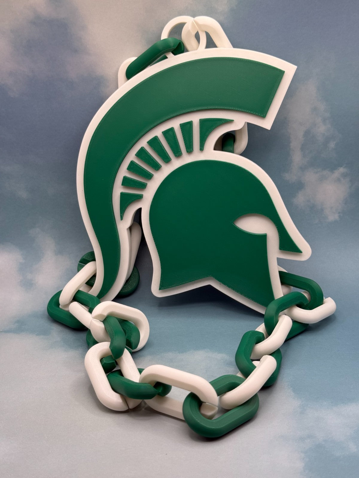 Michigan State Spartans Logo Oversized Necklace, Pendant Chain Handmade