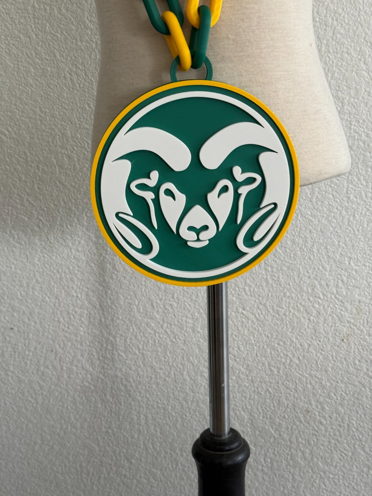 Colorado State Rams Logo Oversized Necklace, Pendant Chain