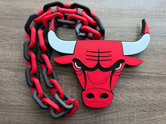 Chicago Bulls Logo Oversized Necklace, Hype Chain [Made To Order]