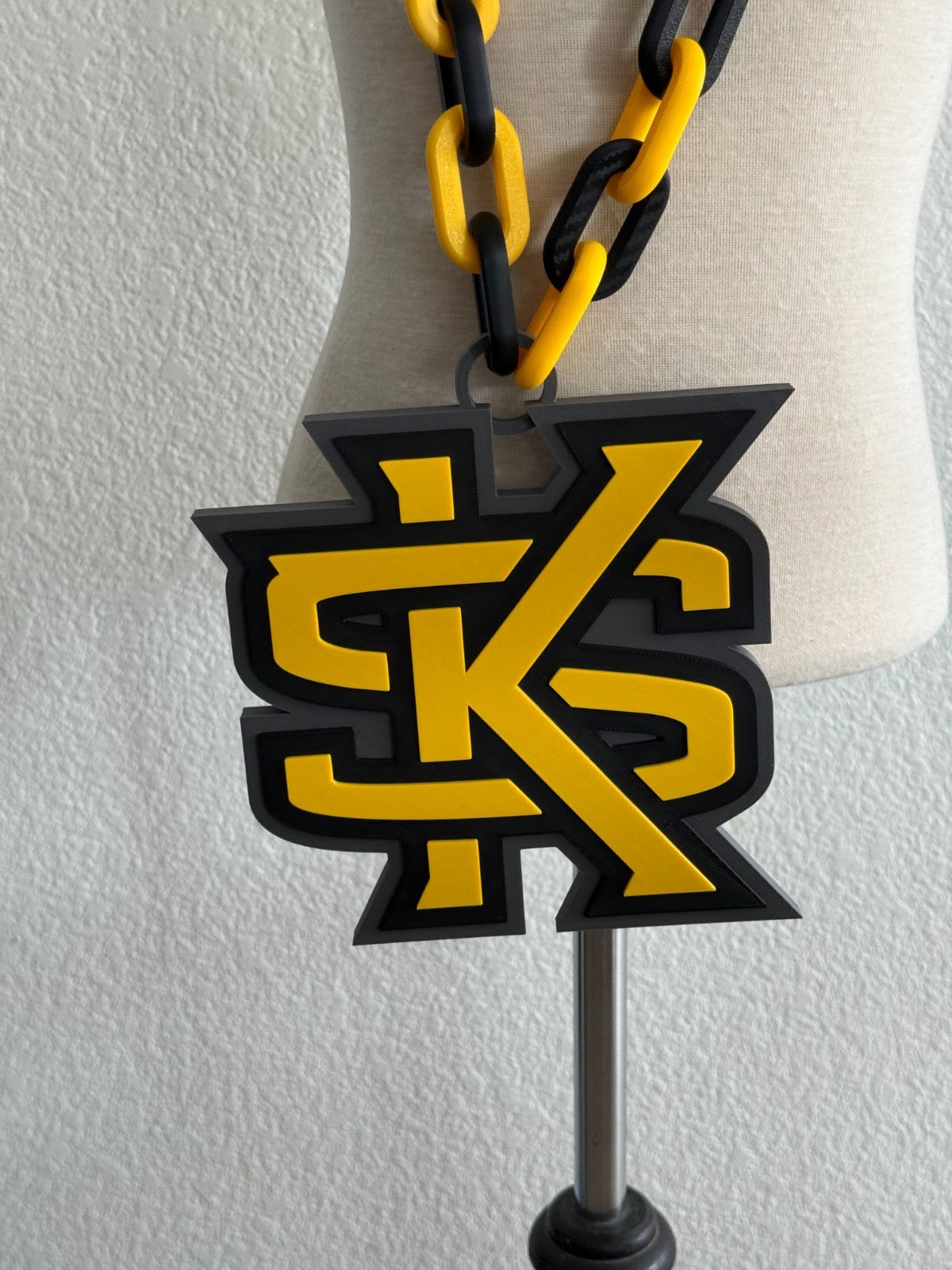 Kennesaw State Owls Logo Oversized Necklace, Pendant Turnover Chain Handmade