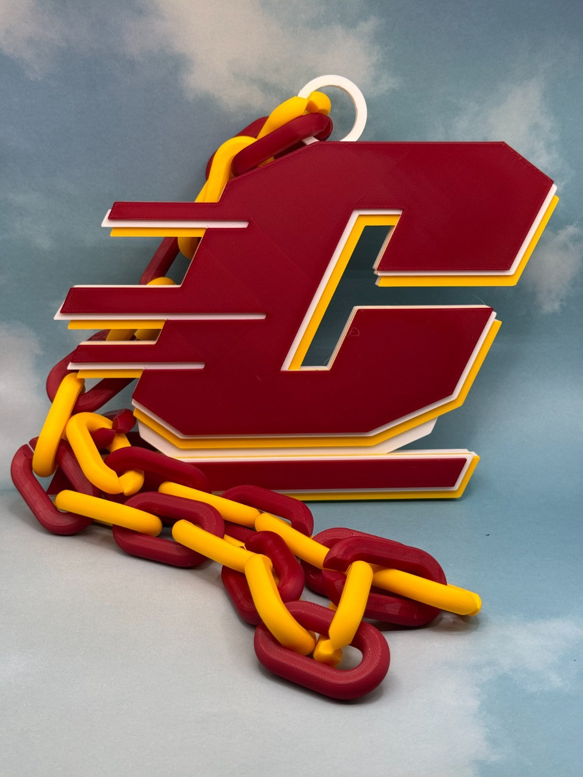 Central Michigan Chippewas Logo Oversized Necklace, Pendant Chain"Anishinaabeg,"