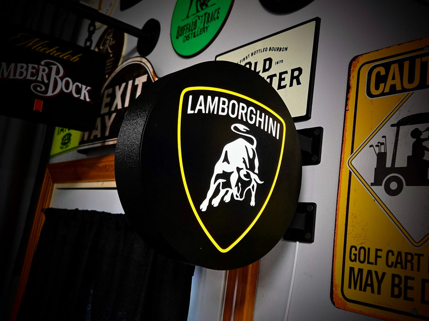 LAMBORGHINI 12 Inch Light Box LED Sign 3D Printed Wall Decor Man Cave Garage