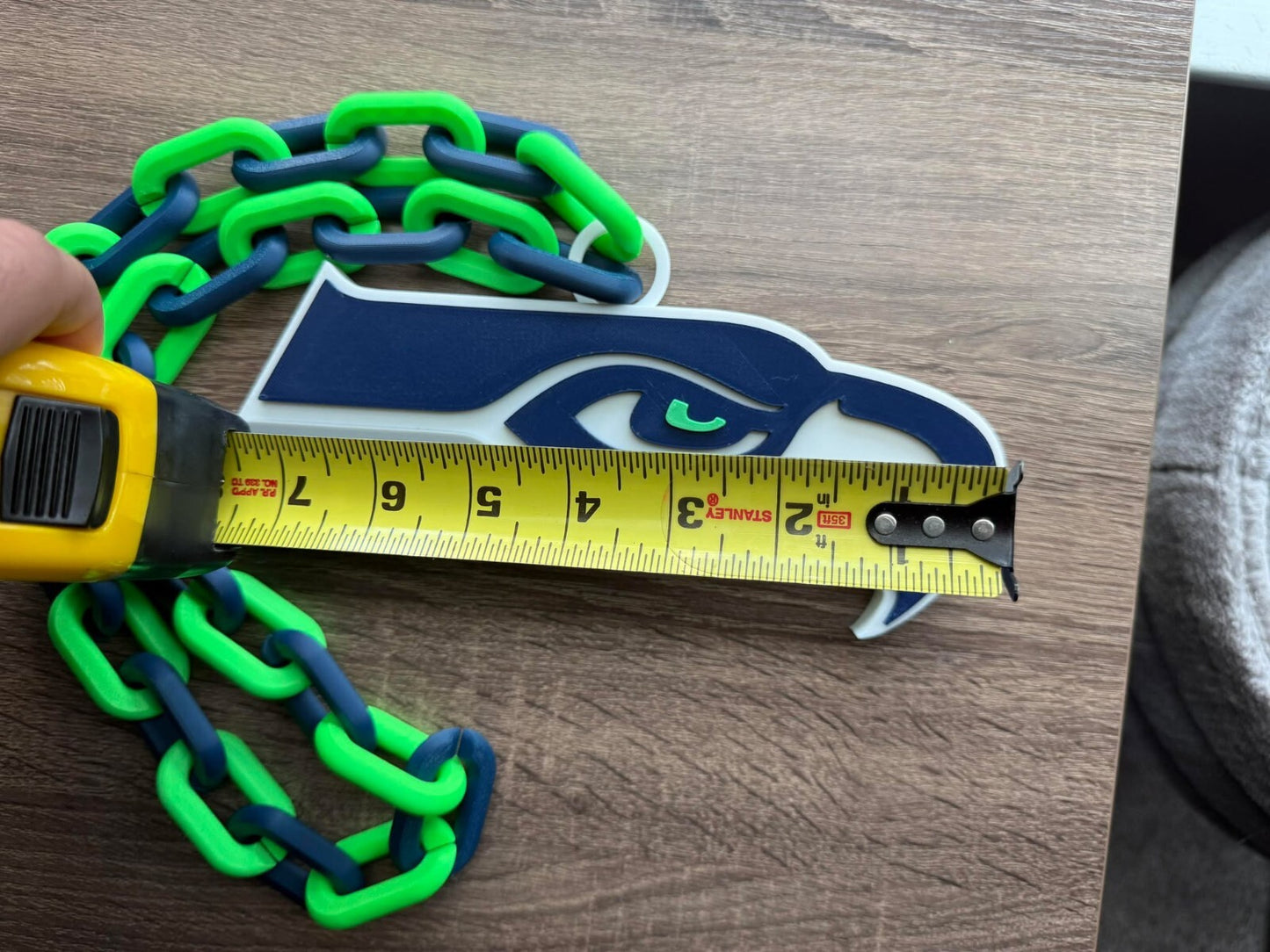 Seattle Seahawks Oversized Necklace, Hype Chain [Made To Order]