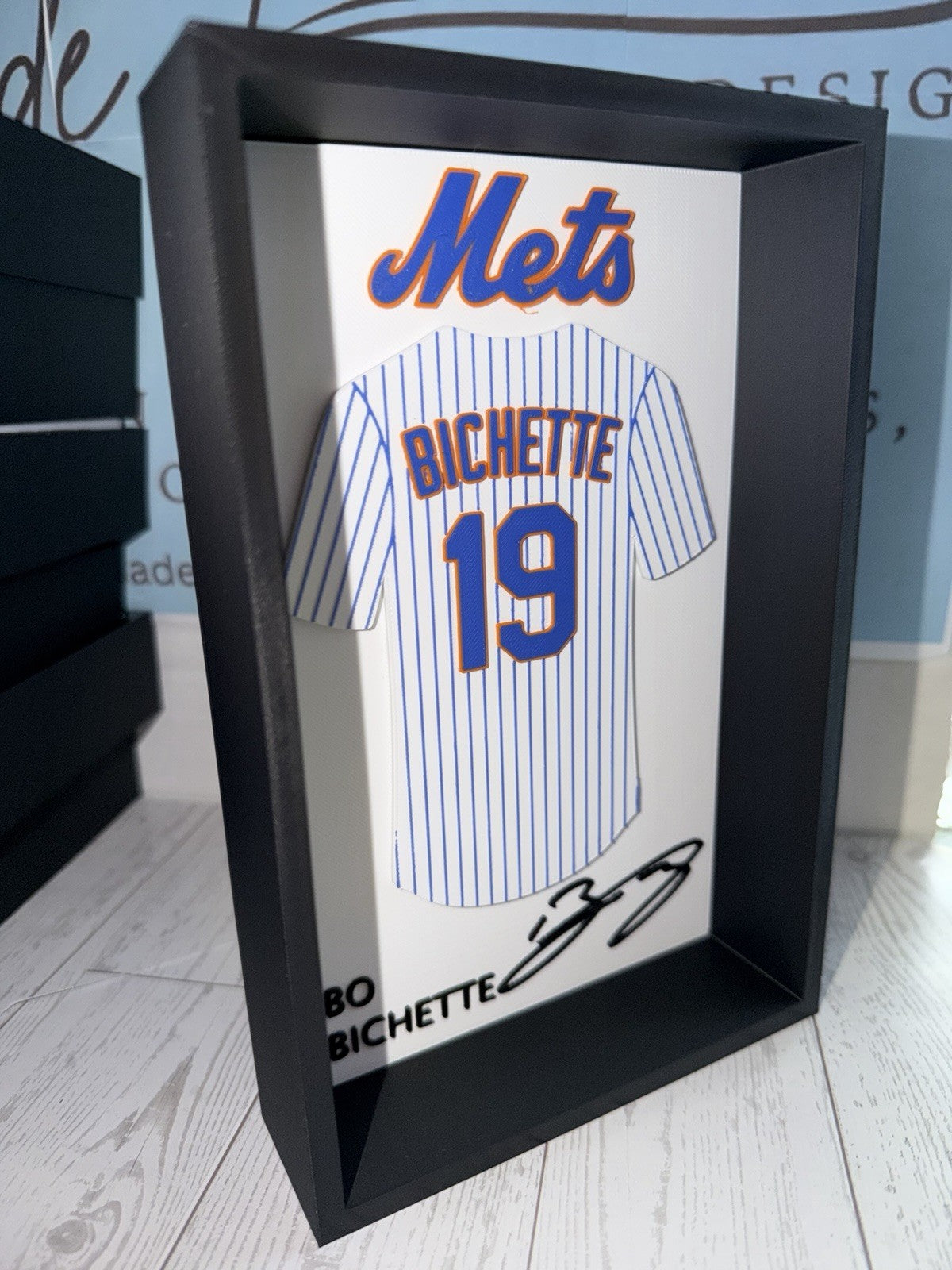 Baseball-NY Lindor Inspired Jersey Display 3D Printed Wall or Desktop Decor