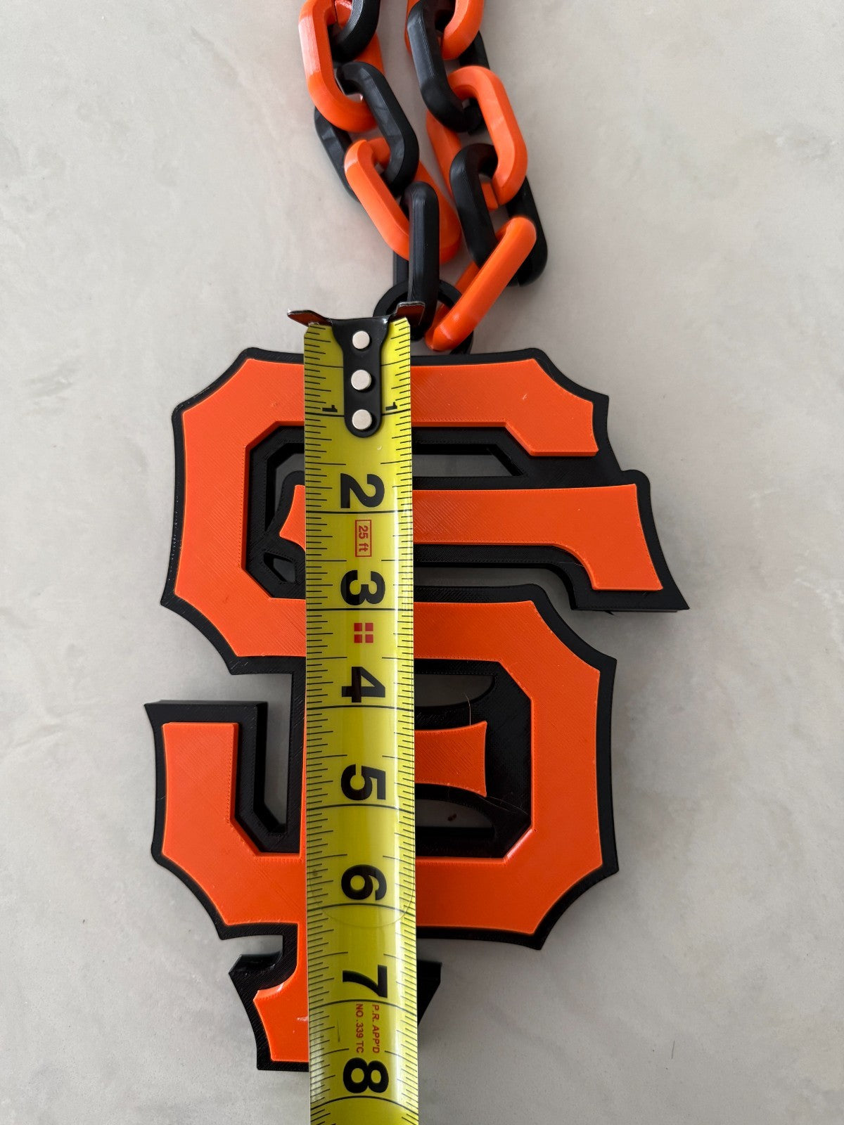 San Francisco Giants Oversized Necklace Pendant Handmade 3D Printed