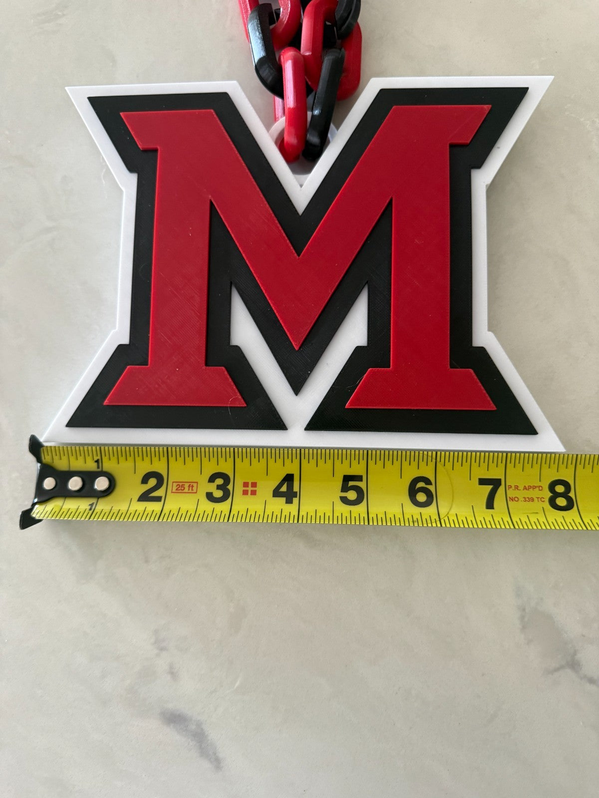 Miami (OH) RedHawks Logo Oversized Necklace Pendant Chain Gameday Or Tailgate