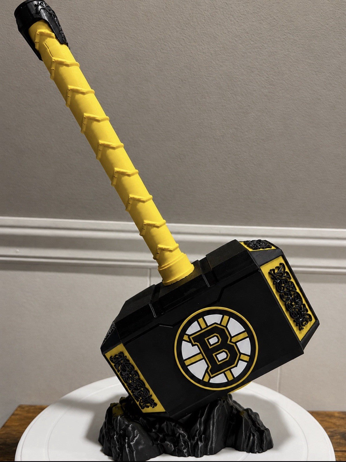 Boston Bruins 13” Thor Hammer & Rock NHL Hockey Unique Fan Gifts Office Man Cave