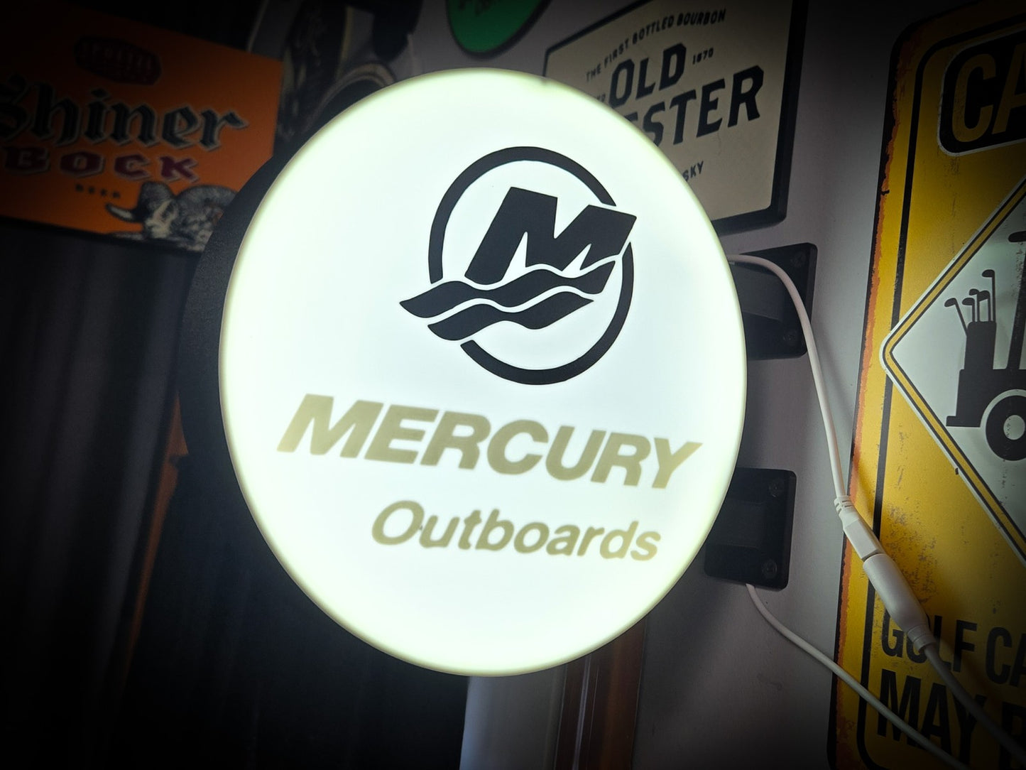 MERCURY Outboards New 12 Inch Light Box LED Sign 3D Printed Wall Decor Man Cave