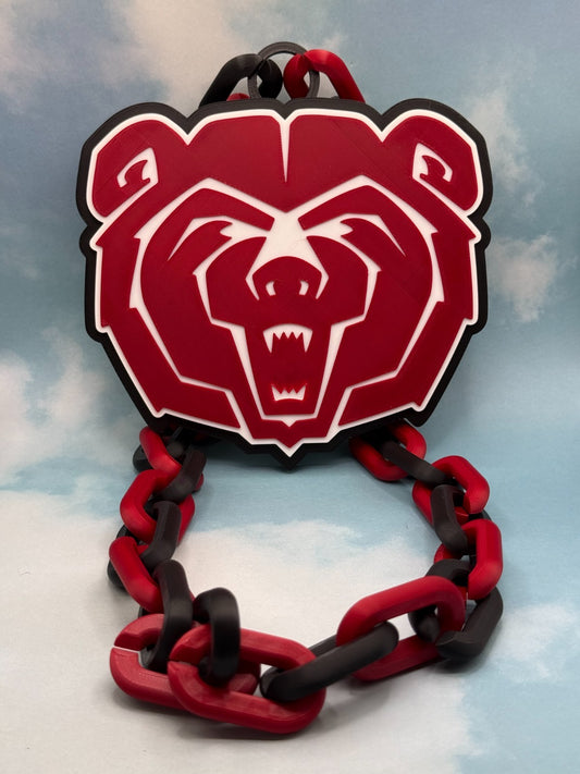 Missouri State Bears State Bears Logo Oversized Necklace Pendant Chain Mo State