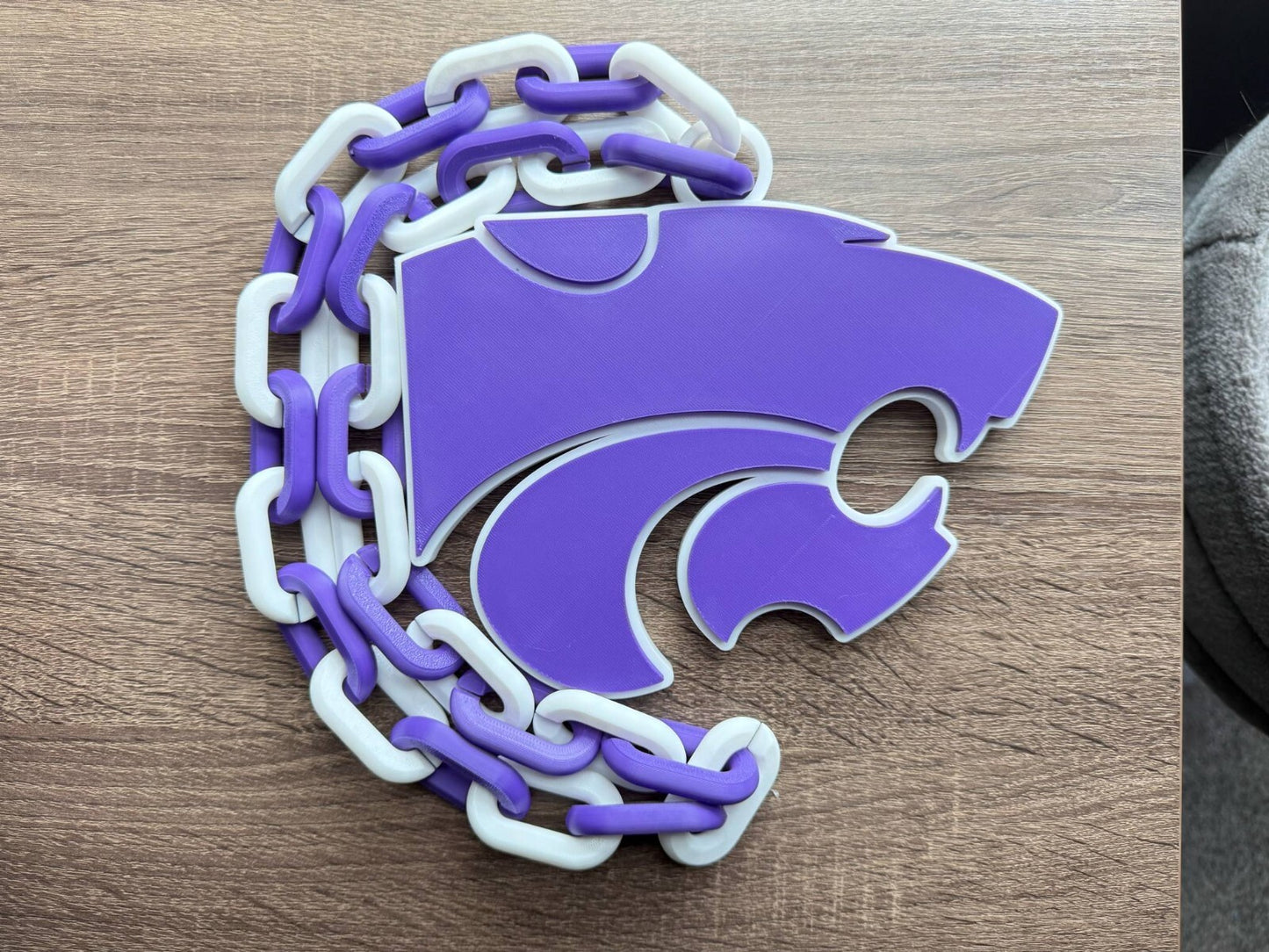 Kansas State Wildcats Oversized Necklace, Pendant Chain
