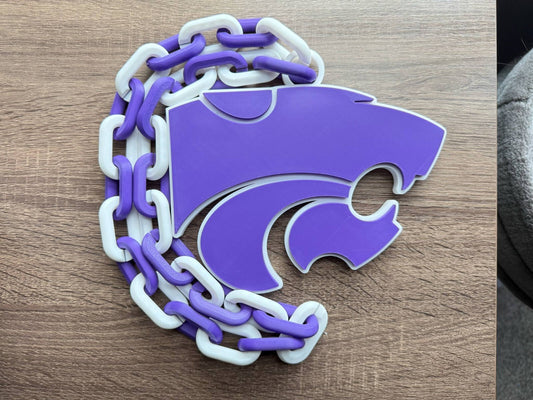 Kansas State Wildcats Oversized Necklace, Pendant Chain
