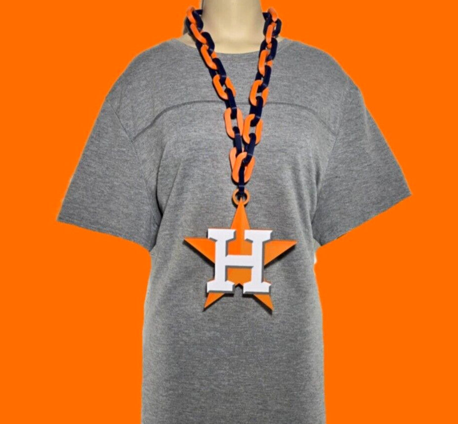 Houston Astros Fan Chain MLB Big Logo Oversized Necklace Baseball Game Day