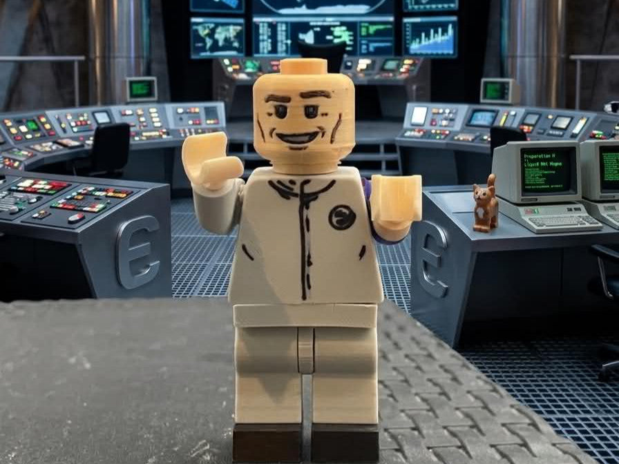 Dr Evil 8 inches tall 3D Printed Lego Inspired