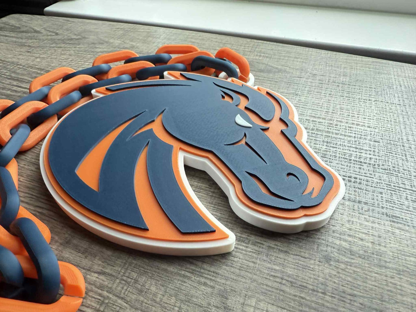 Boise State Broncos Logo Oversized Necklace, Pendant Chain