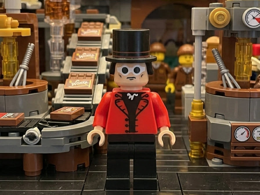 Willy Wonka Brick Figure 8 inches tall 3D Printed Lego Inspired