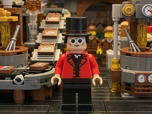 Willy Wonka Brick Figure 8 inches tall 3D Printed Lego Inspired