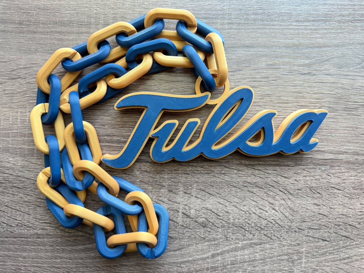 Tulsa Golden Hurricane Oversized Necklace, Pendant Chain