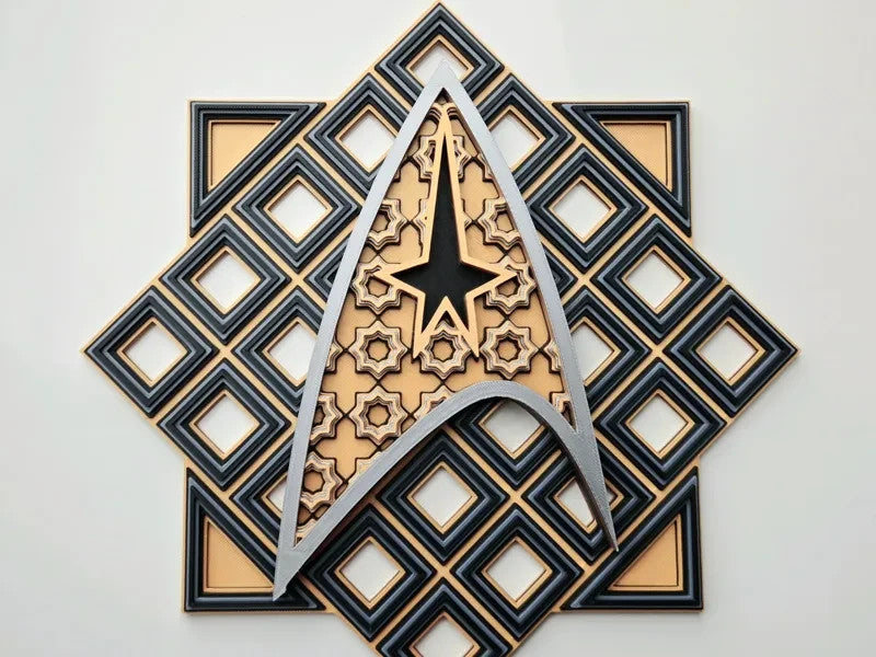 Star Trek Wall Art Or Display 3D printed Grid Mosaic