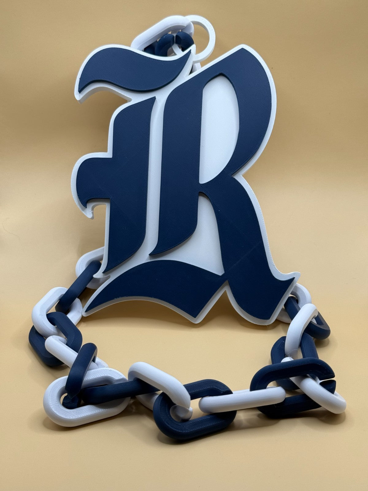 Rice Owls Logo Necklace Oversized Turnover Chain HandMade 3D Printed