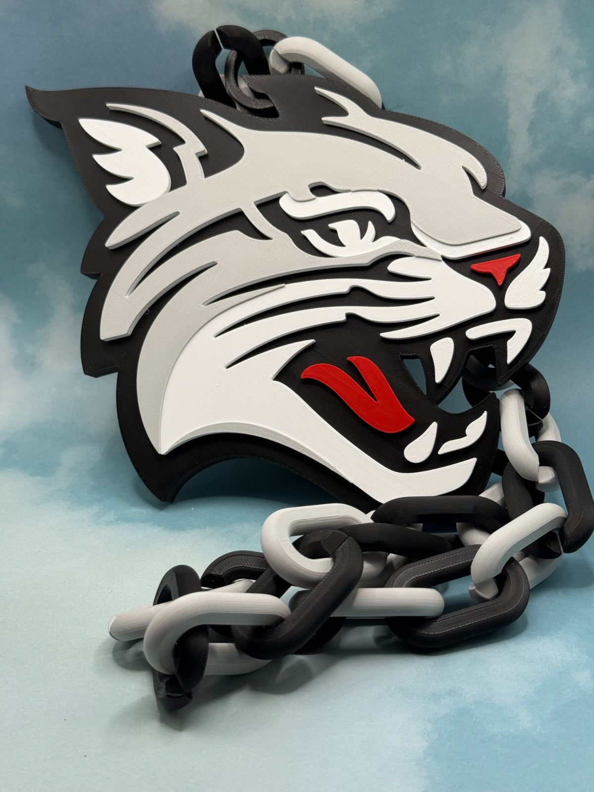 Davidson Wildcats Oversized Necklace, Hype Chain Handmade 3D Printed