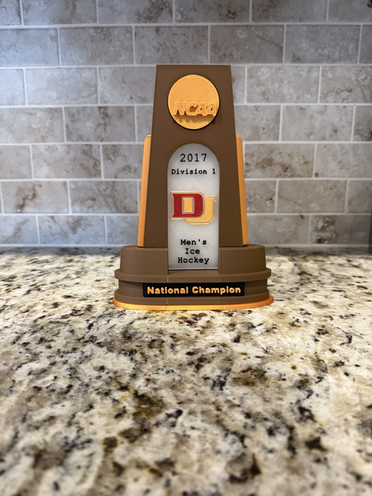 Denver pioneers 2017 hockey national championship trophy 3d printed custom