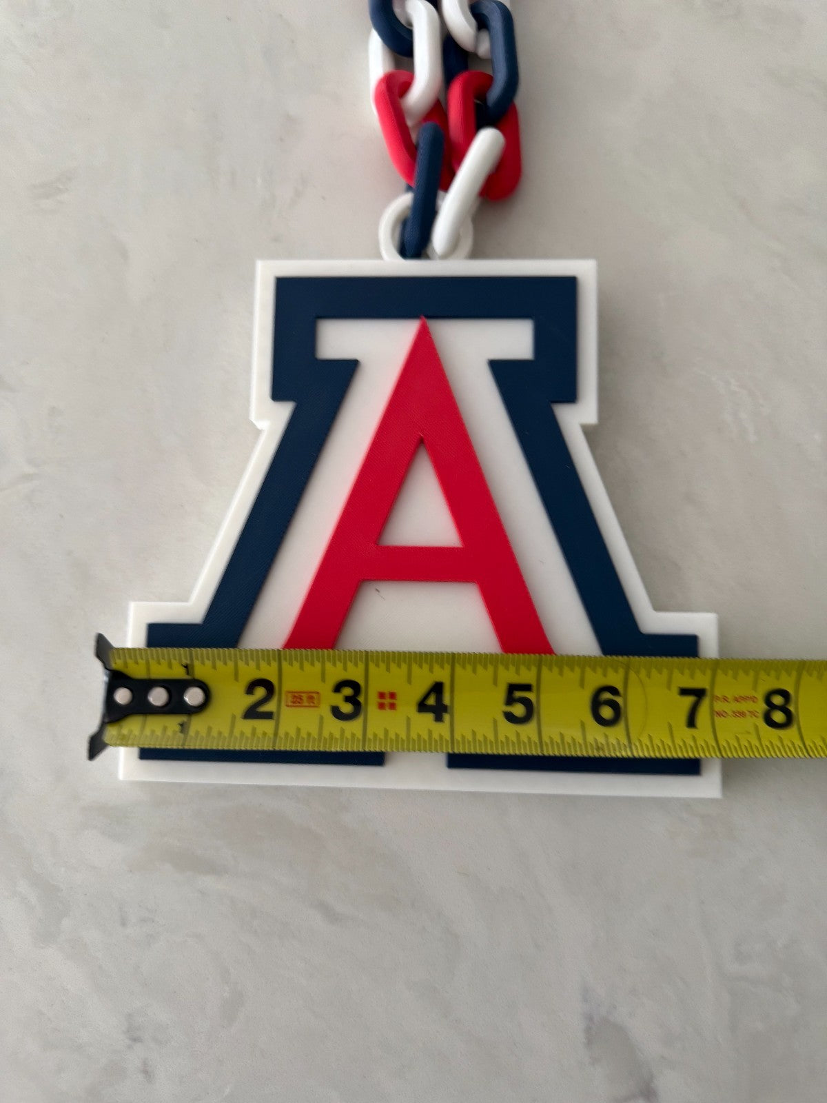 Arizona Wildcats Oversized Logo Necklace Turnover Chain HandMade 3D Printed